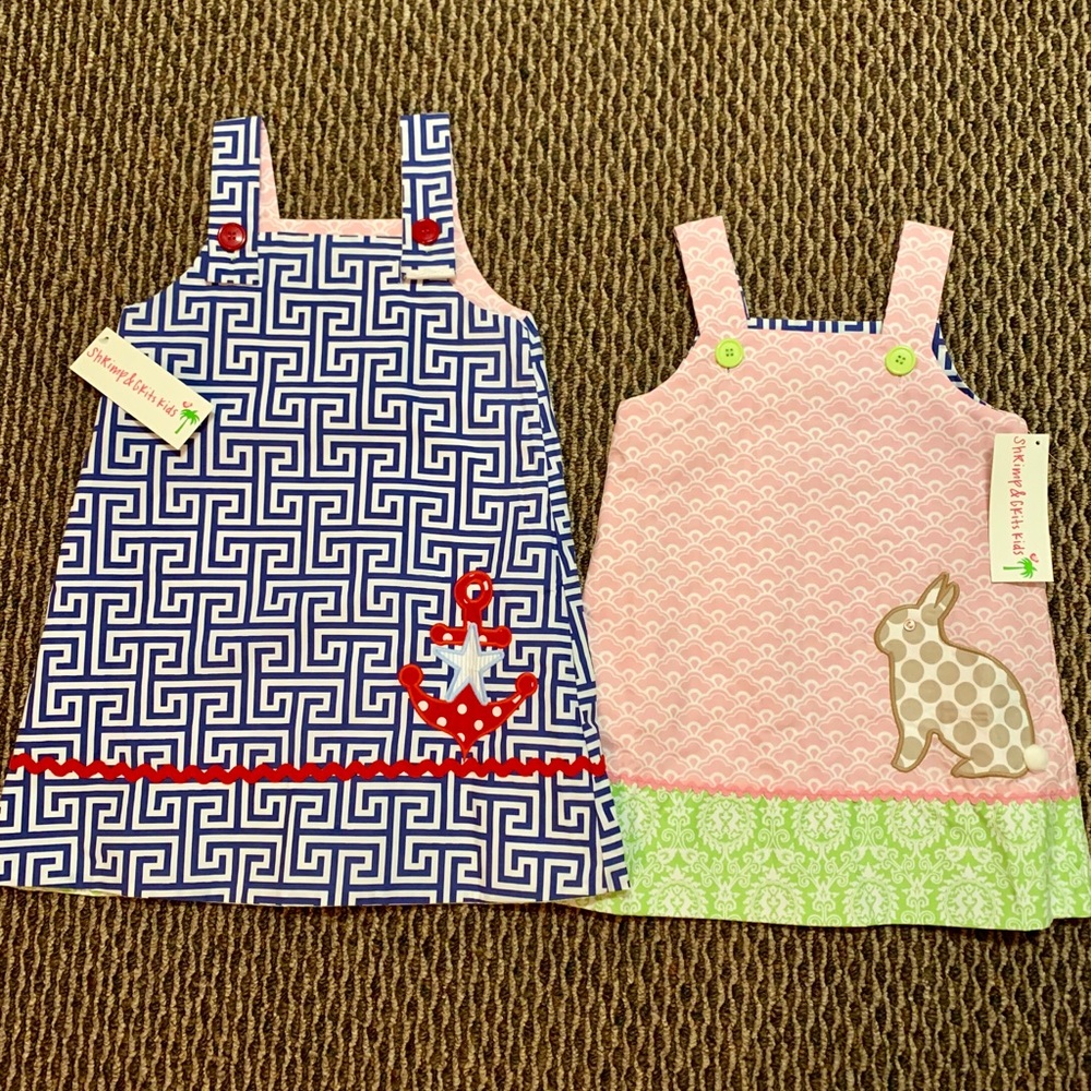 Shrimp & Grits Easter / Nautical Reversible dress